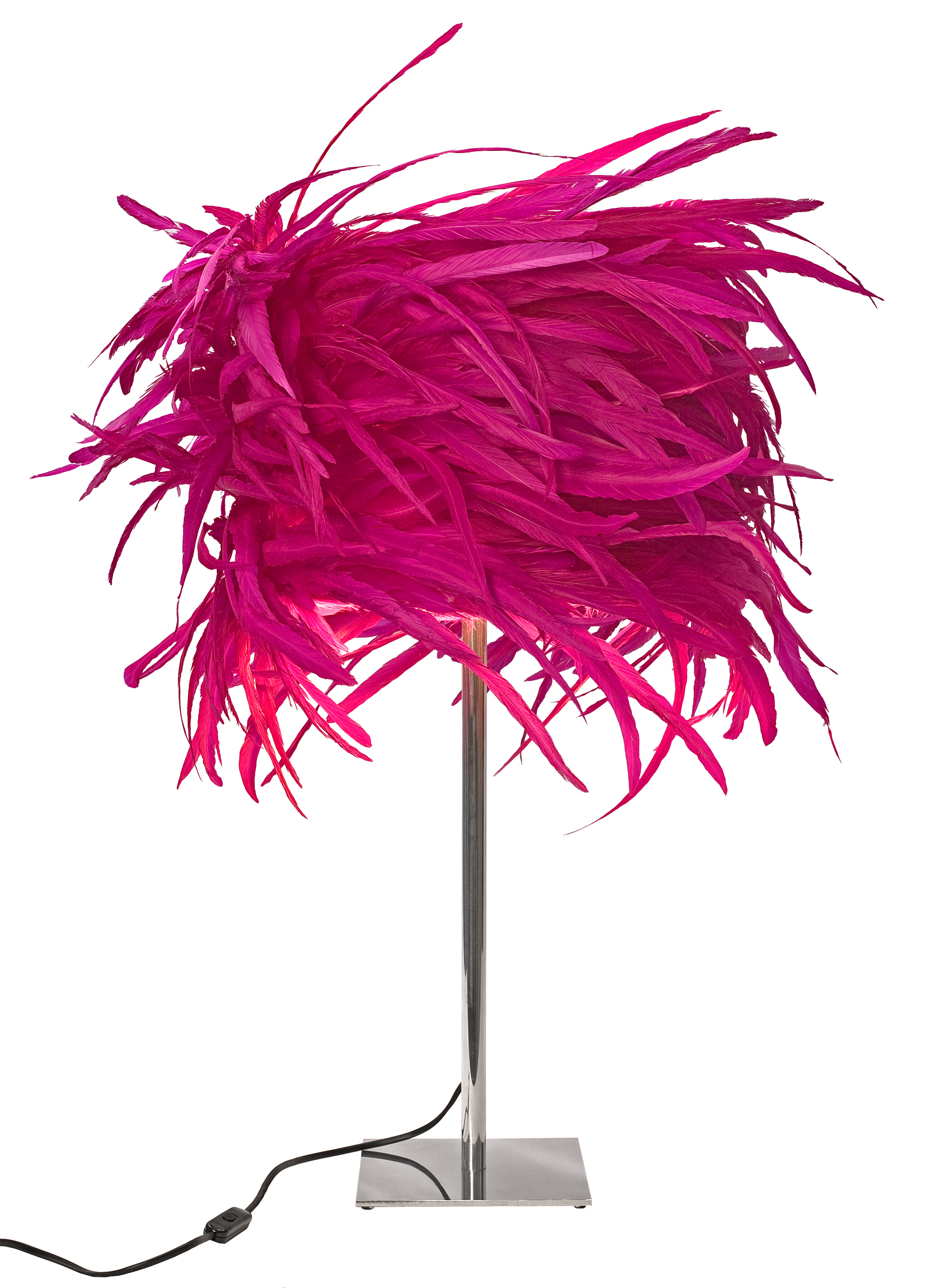 Lampe queue de coq fuschia