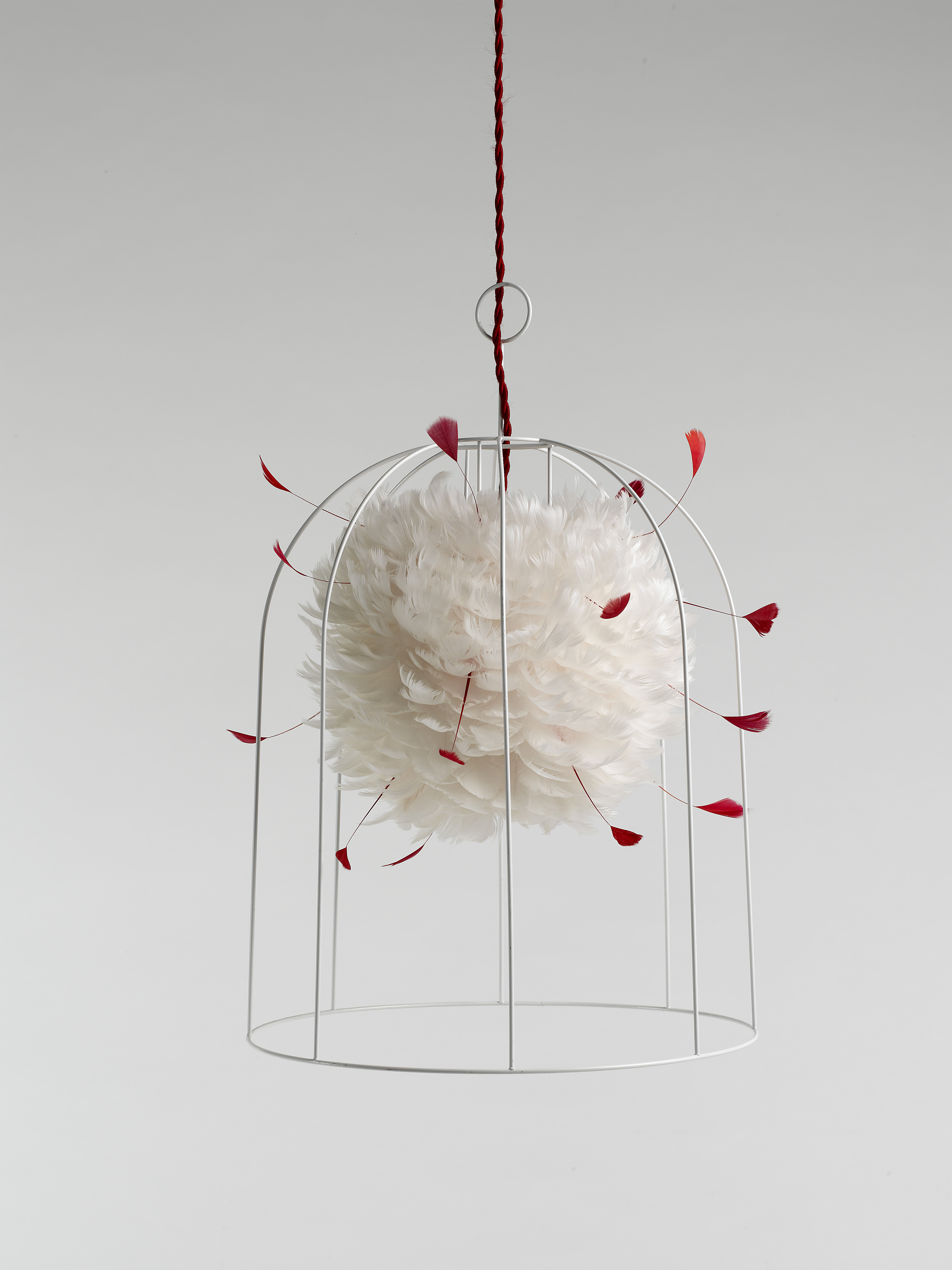 lampe cage boule blanche